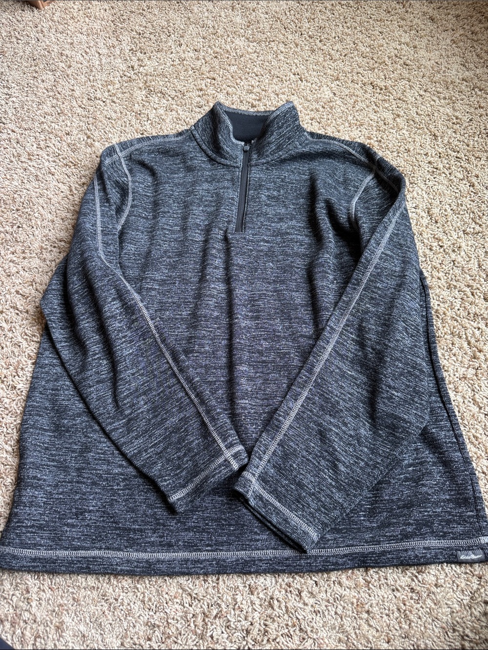 Men's Charcoal Heather Quarter-Zip Sweater